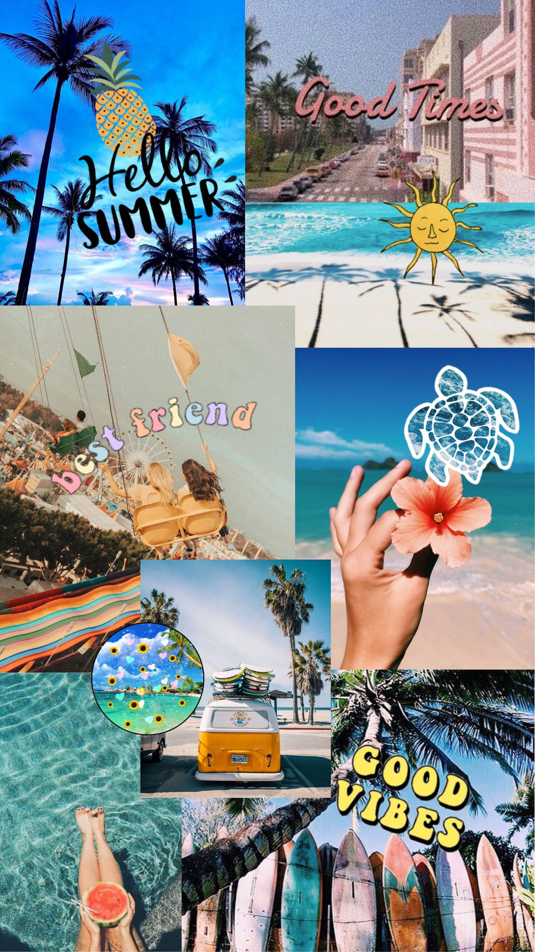 Ladda Ner Sommar Collage Wallpaper Helt Gratis 100 Sommar Collage