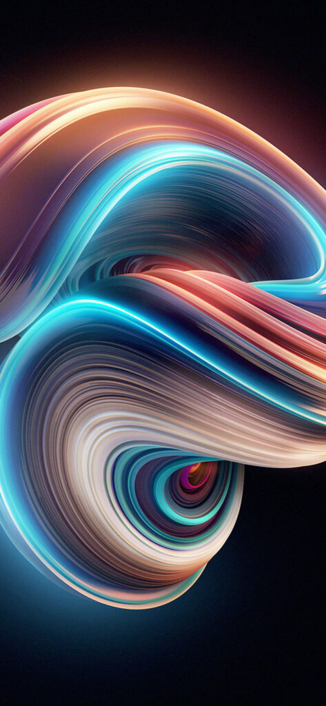 Neon Colorful Spiral 3d Android Phone Wallpaper