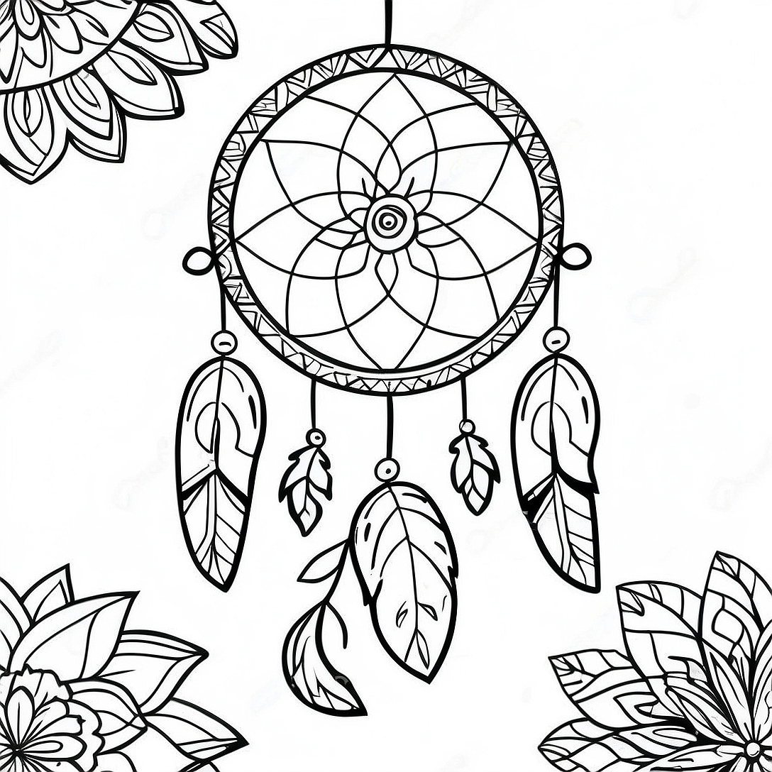 Dream Catcher Coloring Page | Dream Catcher coloring page