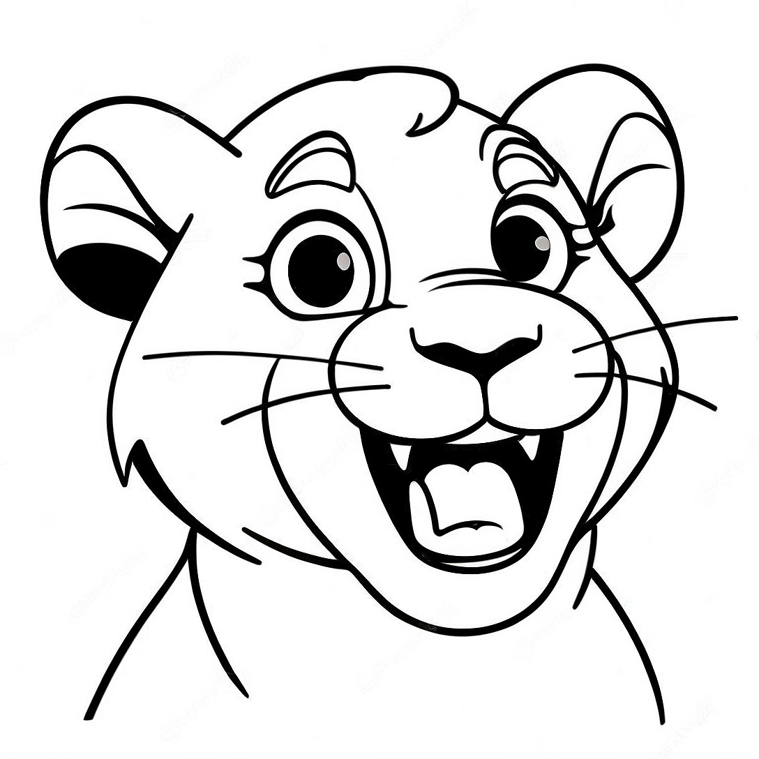 Simba Roaring Coloring Page | Lion King coloring page