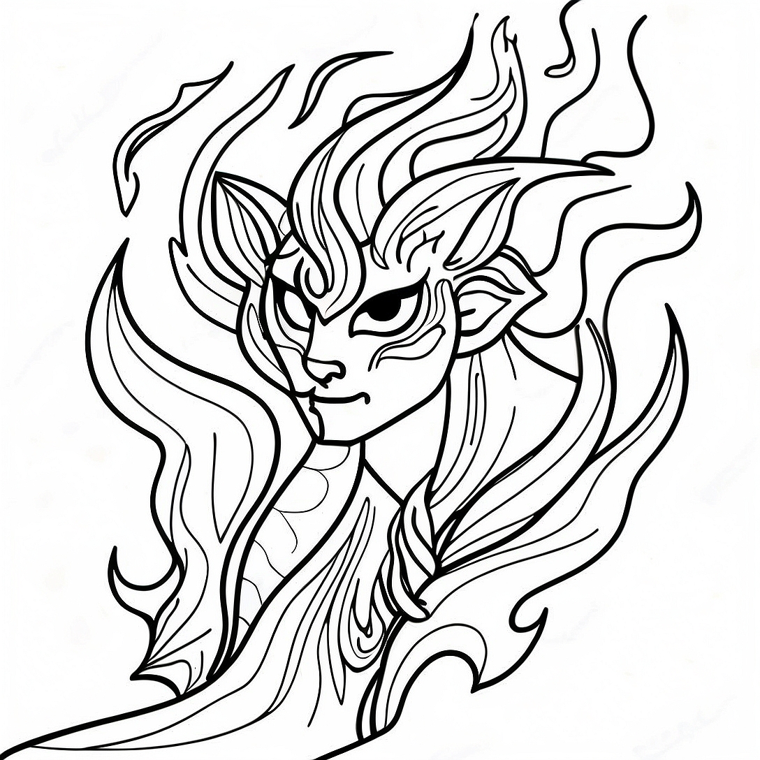 Elemental Fire Coloring Page | Elemental coloring page