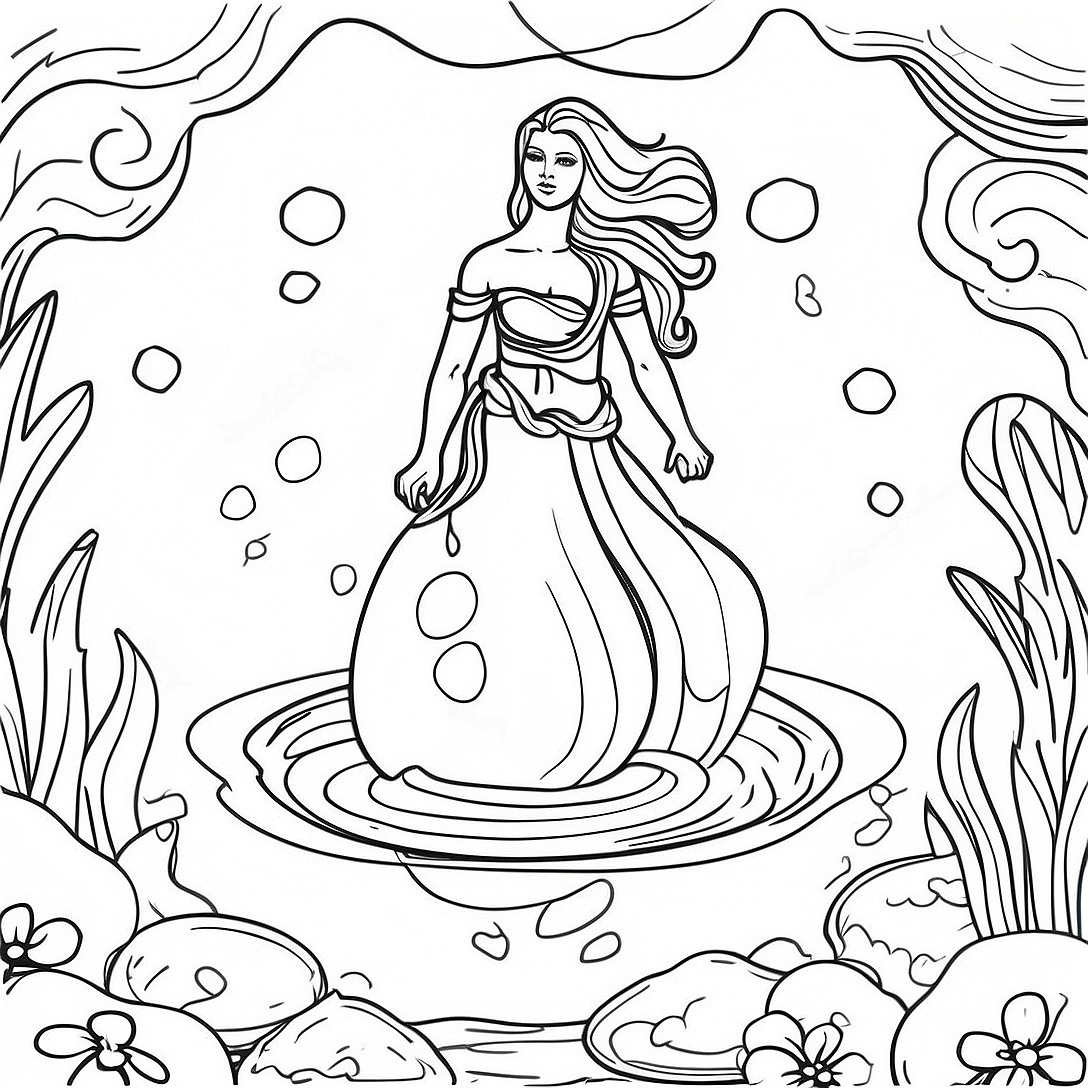 Elementär Vatten Målarbild | Elementär coloring page