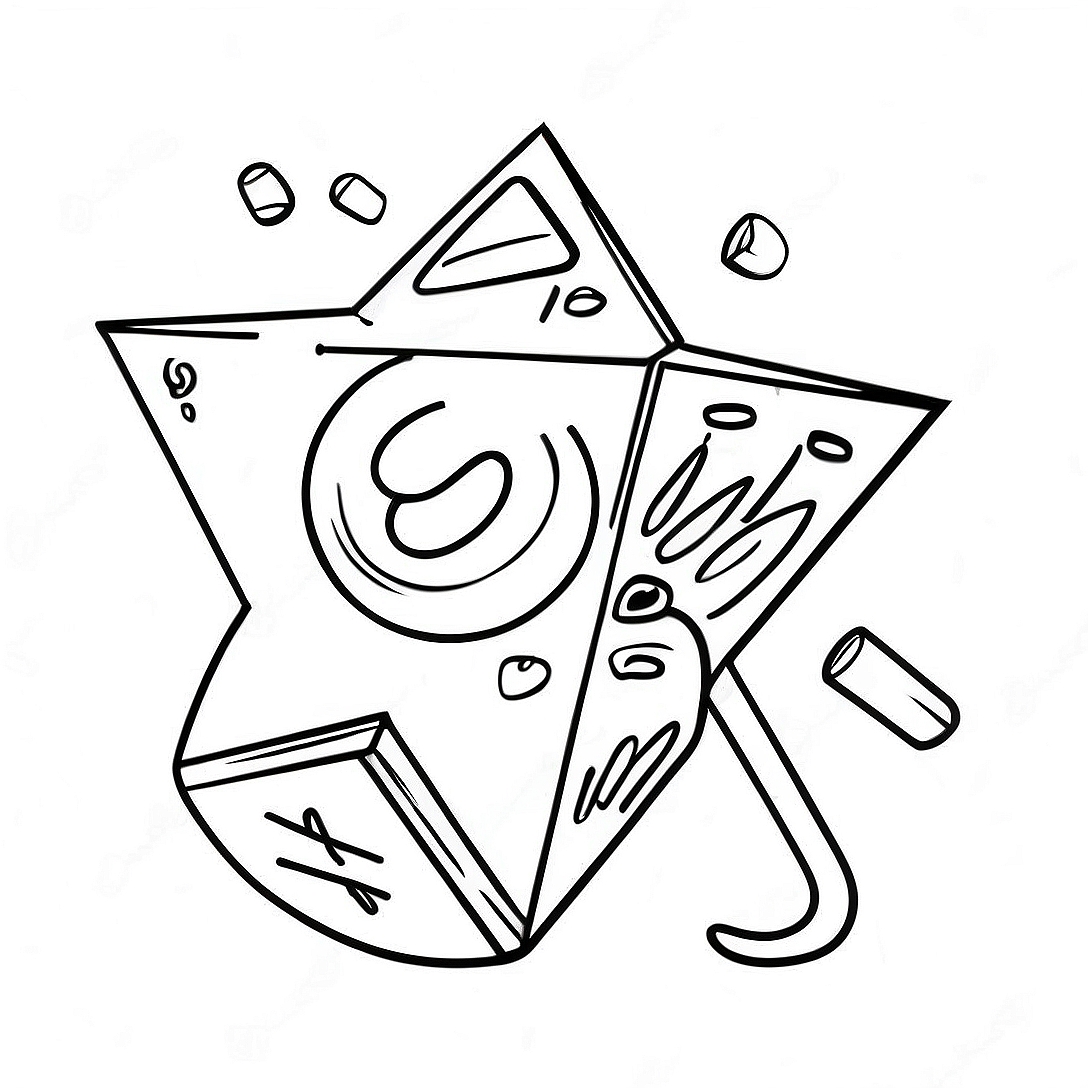 Colorful Dreidel Coloring Page | Hanukkah coloring page