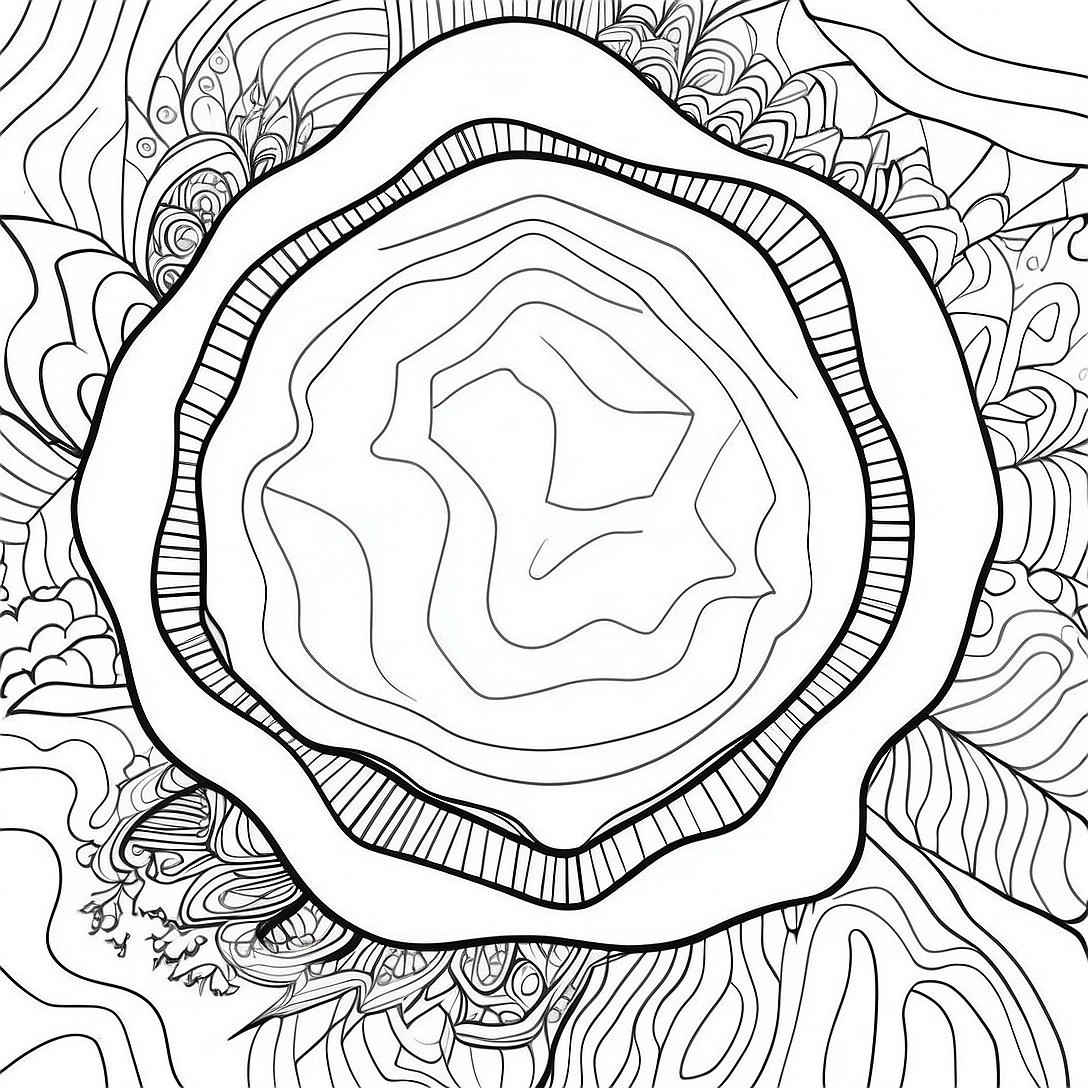 Ausmalbild einer Geode | Geode coloring page