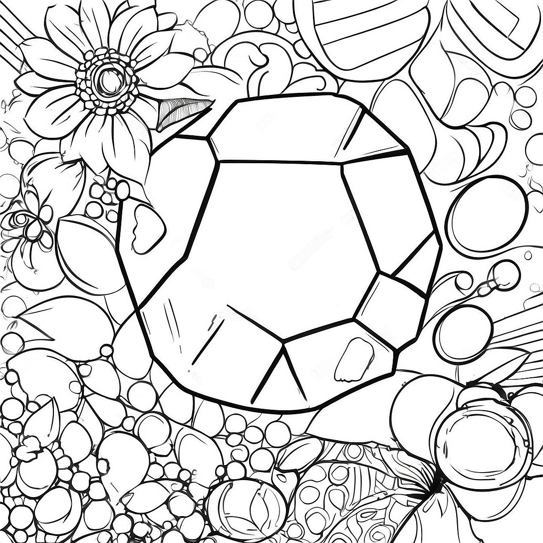 Sparkling Gemstone Coloring Page | Crystal coloring page