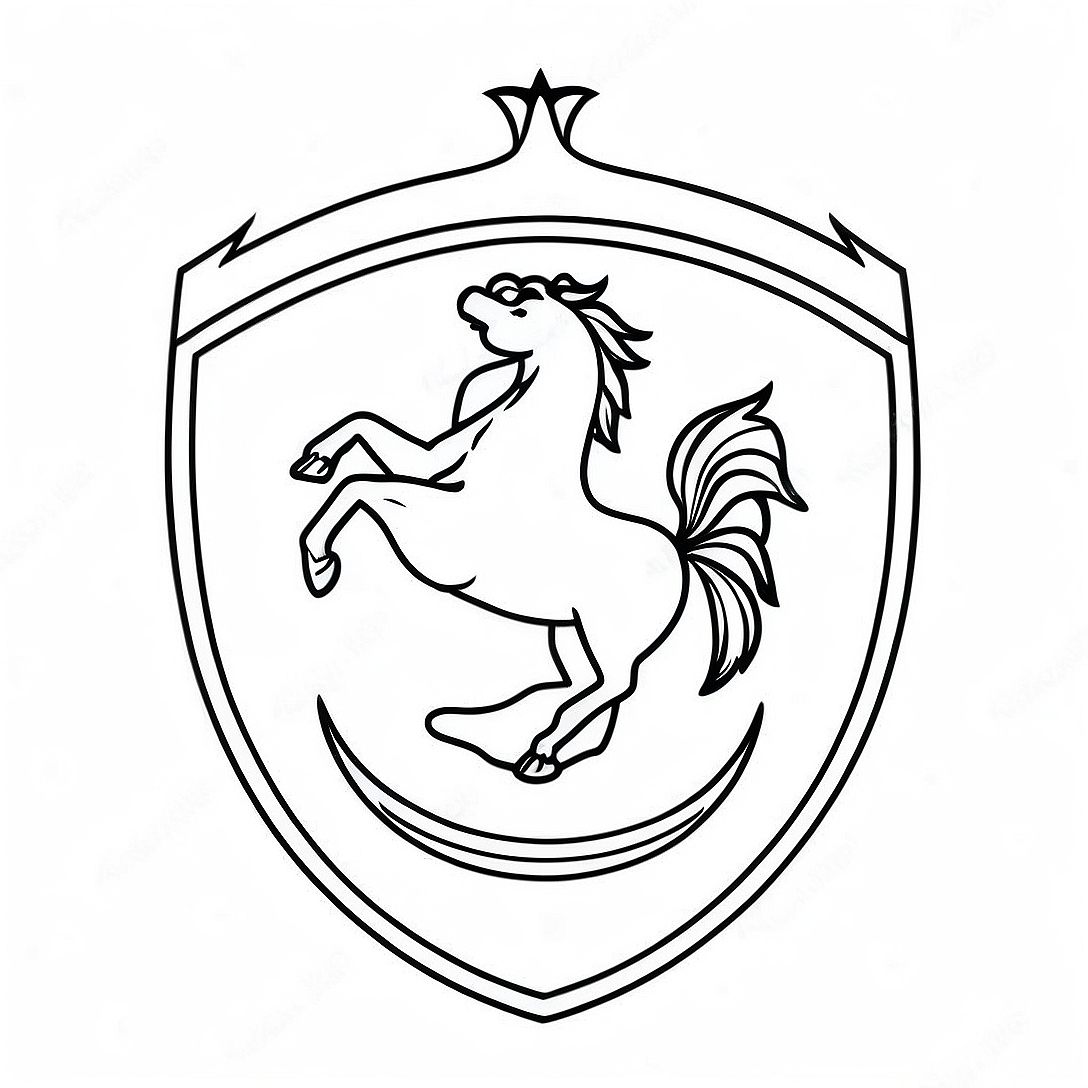 Ferrari Logo Coloring Page | Ferrari coloring page