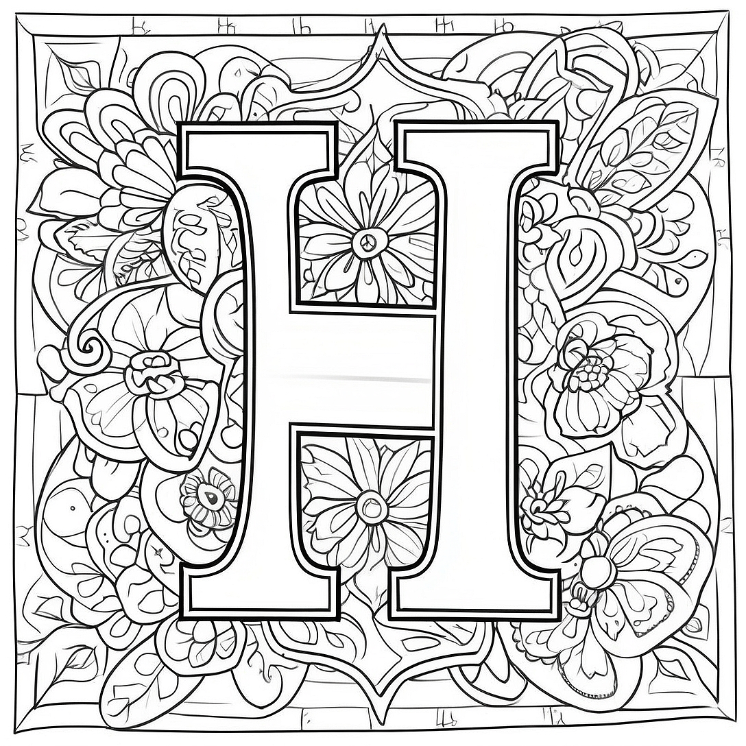 Letter H Coloring Page | Letter H coloring page