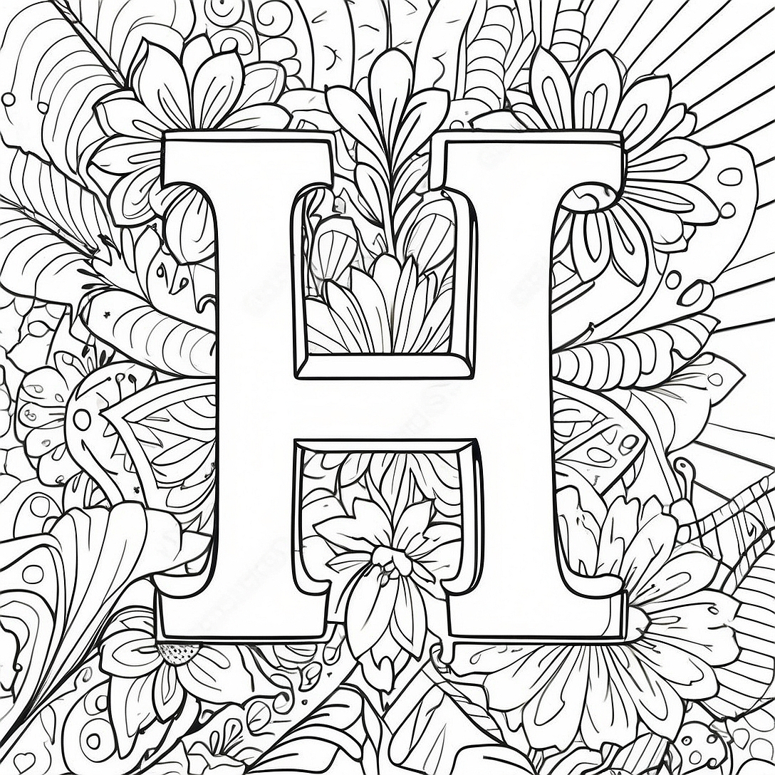 Letter H Coloring Page | Letter H coloring page