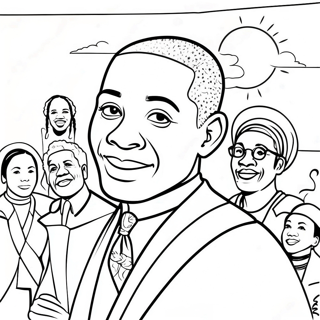 Black History Month Celebration Coloring Page | February Black History Month coloring page