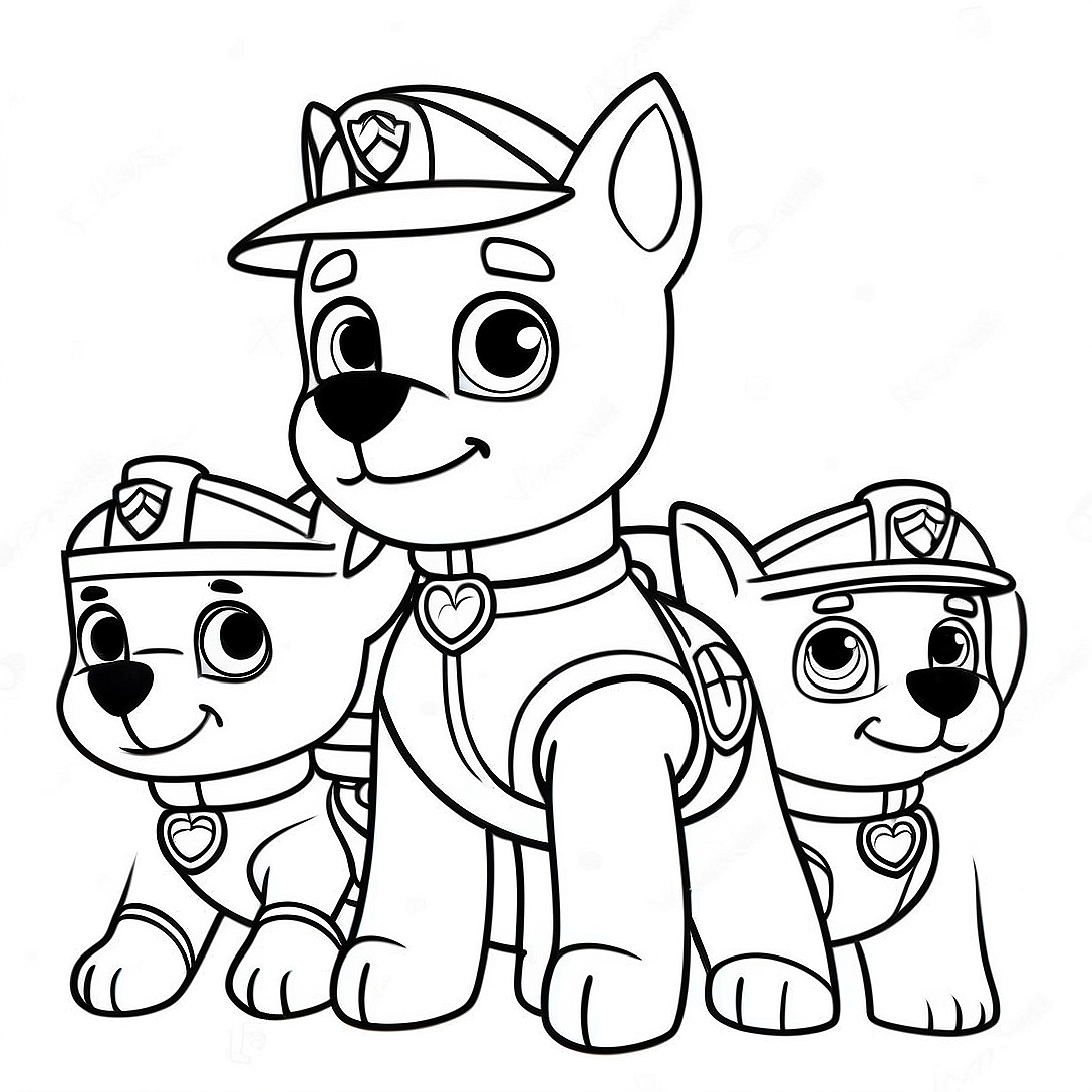 Christmas Paw Patrol Coloring Page | Christmas Paw Patrol coloring page