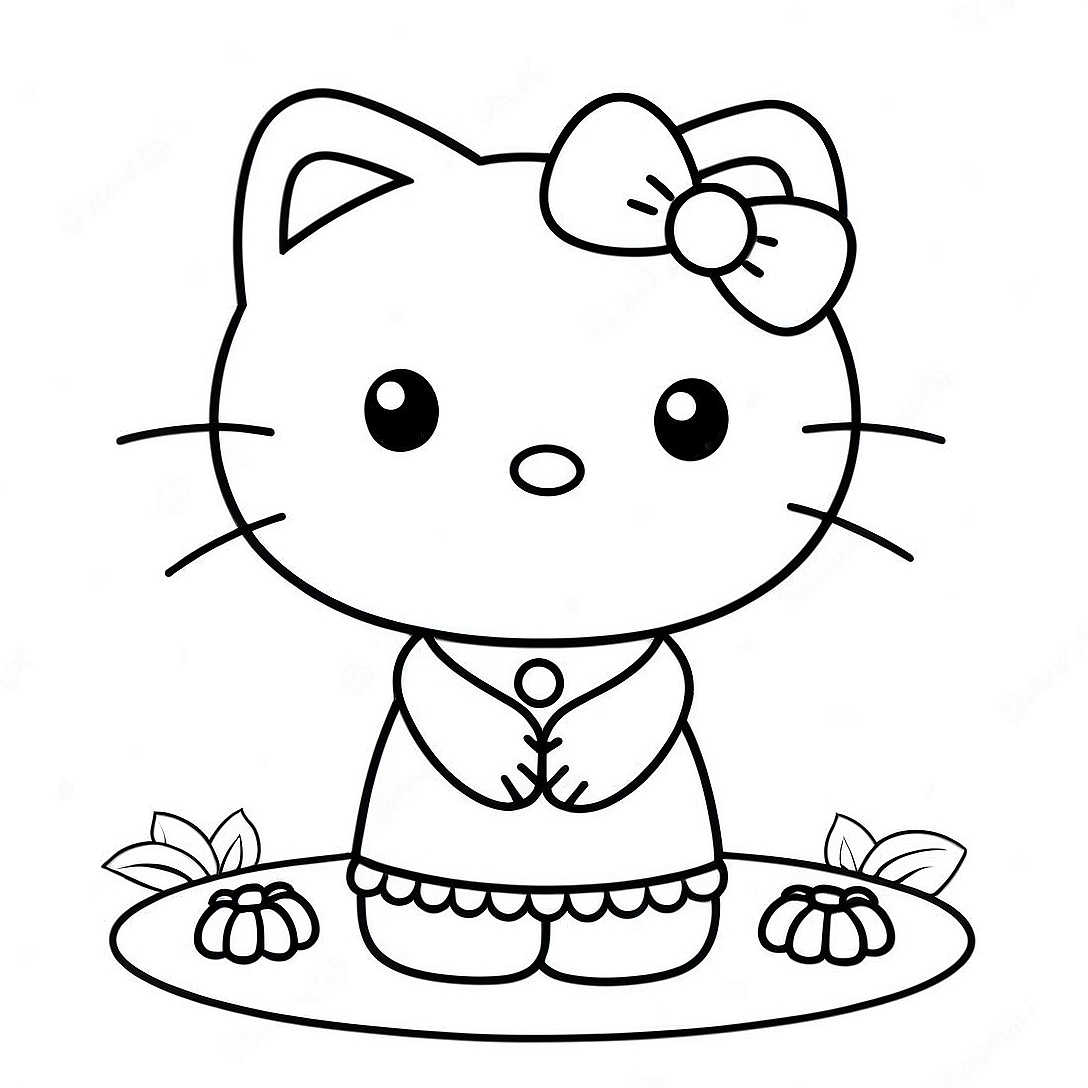 Hello Kitty Coloring Page | Hello Kitty and Spiderman coloring page