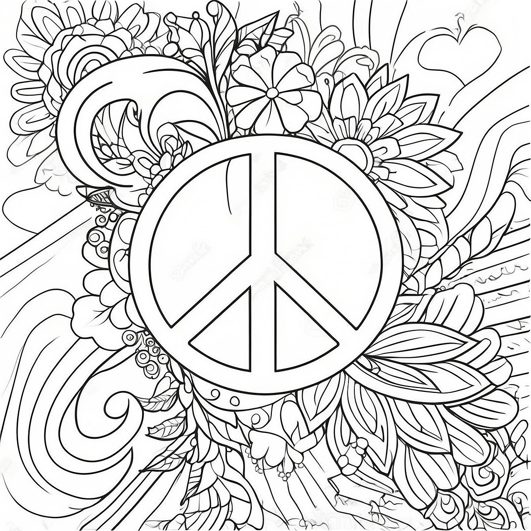 Peace Sign Coloring Page | Peace Sign coloring page