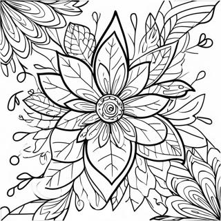 Colorful Fall Leaf Mandala Coloring Page | Fall Leaf coloring page