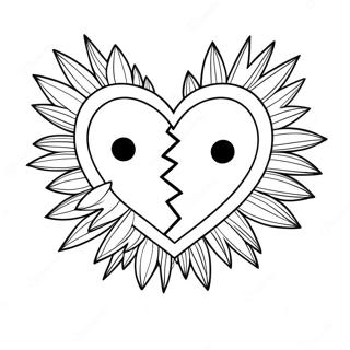 Broken Heart Coloring Page | Broken Heart coloring page