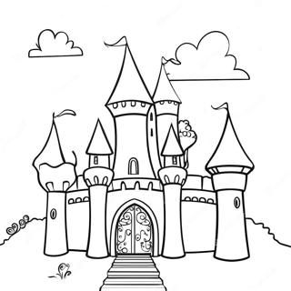 Whimsical Fantasy Castle Coloring Page | Whimsical coloring page