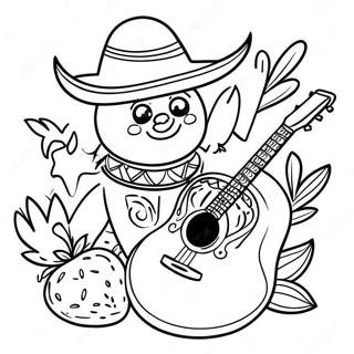 Colorful Mexican Fiesta Coloring Page | Mexican coloring page