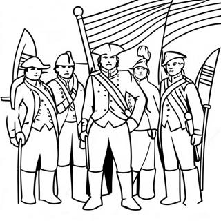Patriotic American Revolution Soldiers Coloring Page | American Revolution coloring page