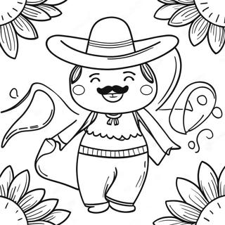 Cinco de Mayo Celebration Coloring Page | Cinco de Mayo coloring page