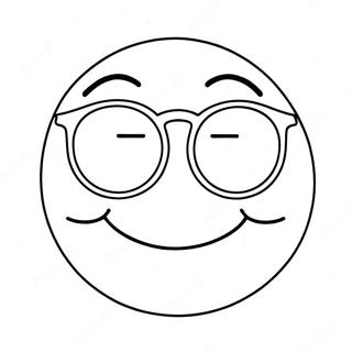 Happy Smiley Face with Sunglasses Coloring Page | Smiley Face coloring page