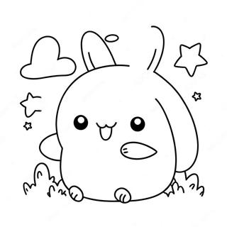 Cute Molang and Piu Piu Coloring Page | Molang coloring page