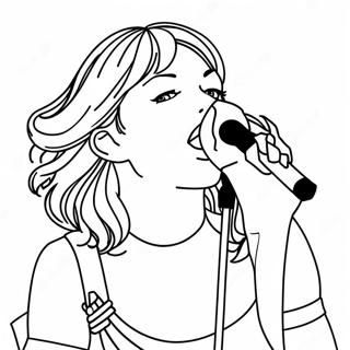Taylor Swift Performing on Stage Coloring Page | Reputation Taylor Swift coloring page