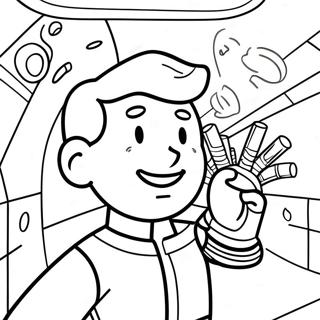 Fallout Vault Boy Coloring Page | Fallout coloring page