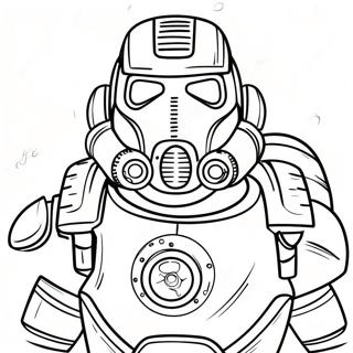Fallout Power Armor Coloring Page | Fallout coloring page
