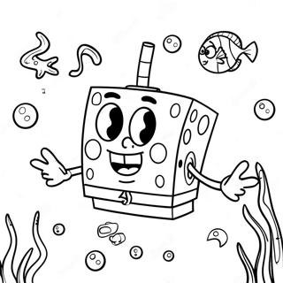 SpongeBob SquarePants Underwater Adventure Coloring Page | Nickelodeon coloring page