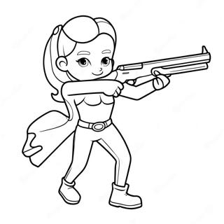 Shelly with Her Shotgun Coloring Page | Brawl Stars coloring page