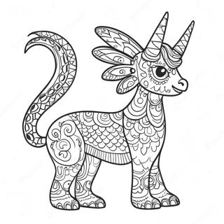 Colorful Alebrije Animal Coloring Page | Alebrije coloring page