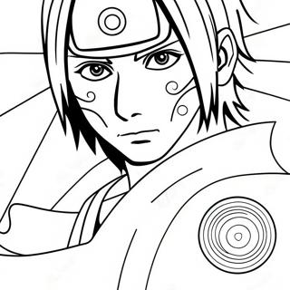 Itachi with Sharingan Coloring Page | Itachi coloring page