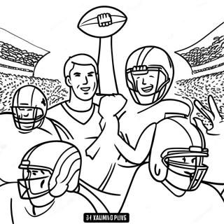 Exciting Super Bowl 58 Players Coloring Page | Super Bowl 58 coloring page