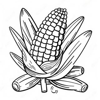 Corn Coloring Page | Corn coloring page