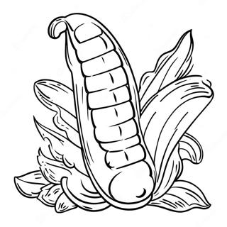 Happy Corn on the Cob Coloring Page | Corn coloring page