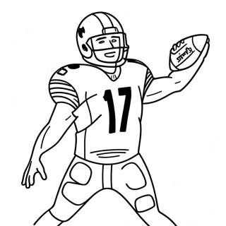 Josh Allen Throwing Football Coloring Page | Josh Allen coloring page