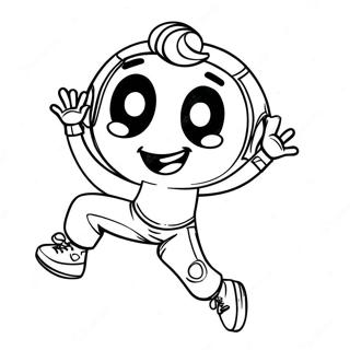 Dancing Tik Tok Character Coloring Page | Tik Tok coloring page