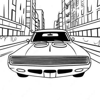 Dodge Charger Racing Action Coloring Page | Dodge Charger coloring page