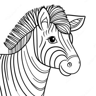 Zebra with Stripes Coloring Page | Letter Z coloring page