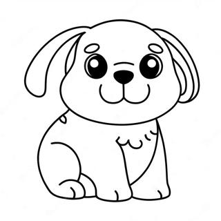 Kawaii Dog Coloring Page | Kawaii Dog coloring page