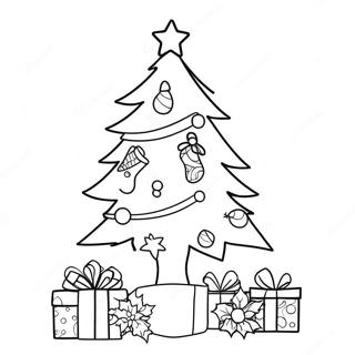 Festive Christmas Tree Coloring Page | Christmas Cards coloring page