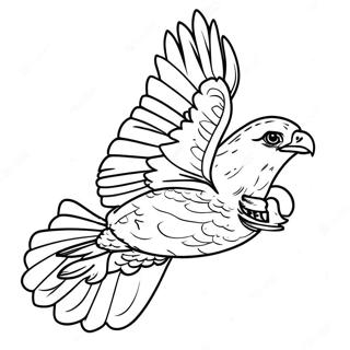 Majestic Hawk in Flight Coloring Page | Hawk coloring page