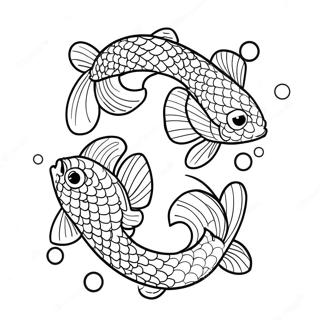 Cute Koi Fish Japanese Coloring Page | Japanese coloring page
