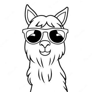Cute Llama with Sunglasses Coloring Page | Llama Llama coloring page