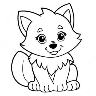 Cute Wolf Anime Pup Coloring Page | Wolf Anime coloring page
