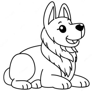 Cute German Shepherd Dog Coloring Page | Germany coloring page