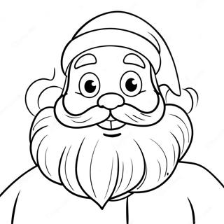 Cheerful Santa Claus Coloring Page | Christmas Cartoon coloring page