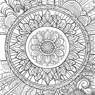 Meditation Mandala Coloring Page | Meditation coloring page