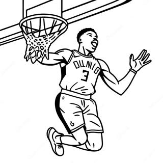 Giannis Antetokounmpo Dunking Coloring Page | Milwaukee Bucks coloring page