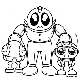 Evil Dr Eggman with Robots Coloring Page | Dr Eggman coloring page