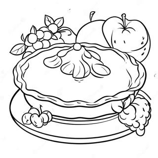 Fruit Pie Coloring Page | Pie coloring page